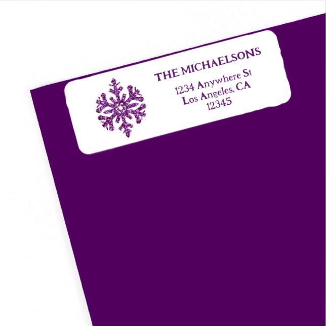 Etiqueta Deixe-A Neves Púrpura Floco de Neve (Criador carregado)