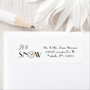 Etiqueta Deixe-o Neve Snowman Moderno Simples