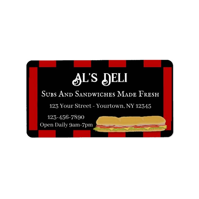 Etiqueta Deli Sub Business (Frente)