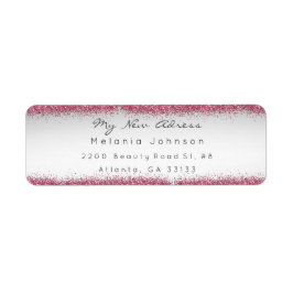 Etiqueta Delicado de Novo Endereço do Cor de Rosa da cinza