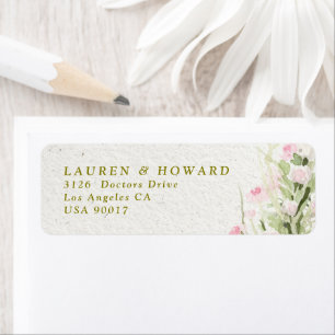 Etiqueta delicado jardim floral francês de casamento Endere