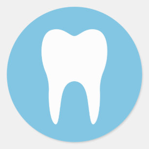 Etiqueta dental do dentista azul da silhueta do
