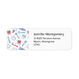 Etiqueta Dentes e Ferramentas Endereço do Padrão Dental