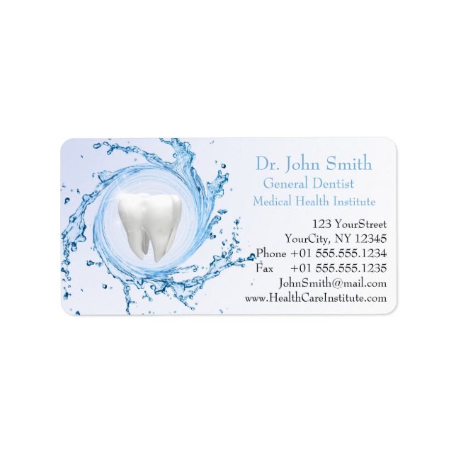 Etiqueta Dentista Dental Dental Tooth Professional (Frente)
