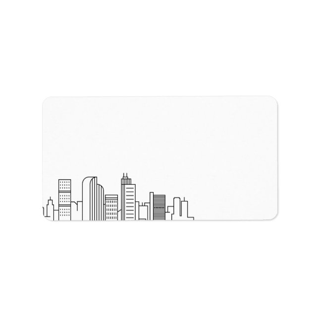 Etiqueta Denver Stylized Skyline | Rótulo do Vazio (Frente)