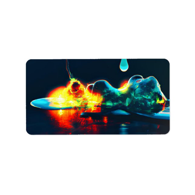 Etiqueta Depressão Líquida Brilhante (Frente)