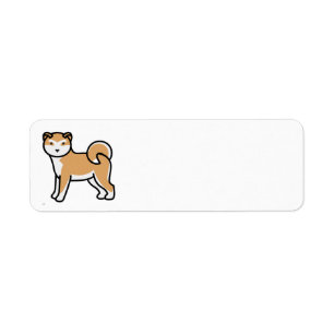 Etiqueta desenho animado de shiba inu