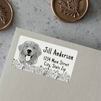 Etiqueta Desenho de Mão Personalizado do Cachorro do Retrie