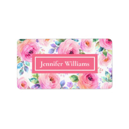 Etiqueta Desenho de Nome Personalizado Boho Floral do Nasce