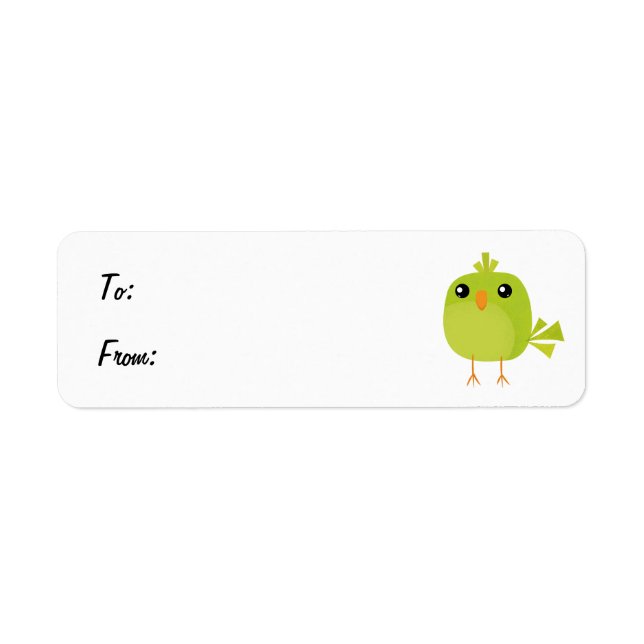 Etiqueta Desenho do Pássaro Verde (Frente)