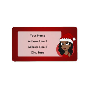 Etiqueta Desenhos animados da menina do Natal