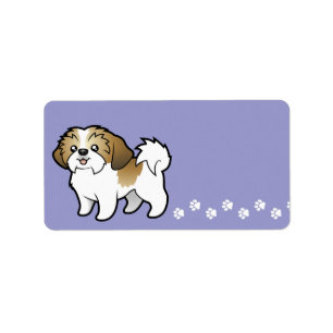 Etiqueta Desenhos animados Shih Tzu (filhote de cachorro