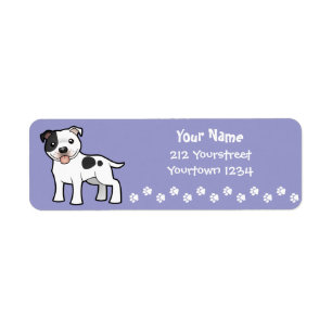 Etiqueta Desenhos animados Staffordshire bull terrier