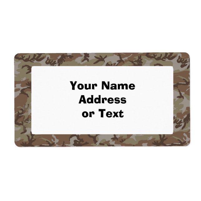 Etiqueta Deserto de Camouflage (Frente)