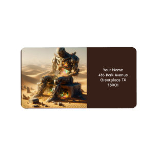 Etiqueta Deserto de Robôs Furiosos Fantasy