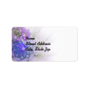 Etiqueta Design abstrato laçado roxo e azul da flor