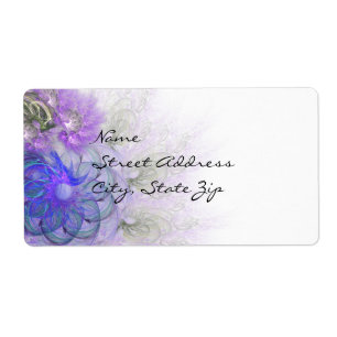 Etiqueta Design abstrato laçado roxo e azul da flor