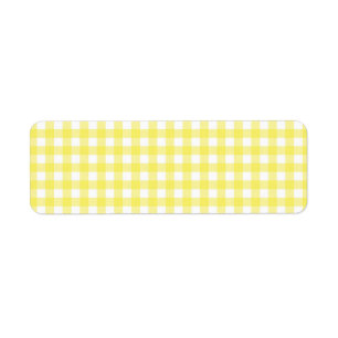 Etiqueta Design amarelo e branco do guingão