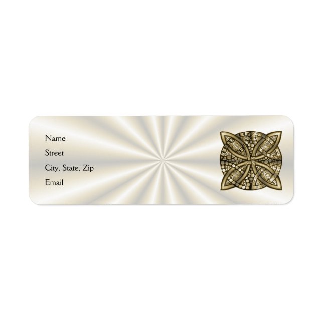 Etiqueta Design Artístico Original do Nó Celular Dourado (Frente)