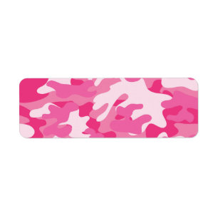 Etiqueta Design cor-de-rosa e branco de Camo