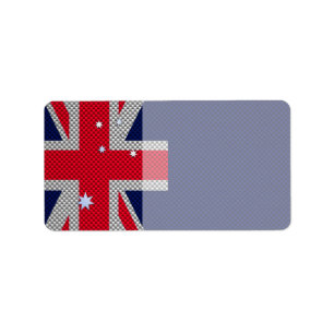 Etiqueta Design de bandeira da Austrália no Estilo de Cromo