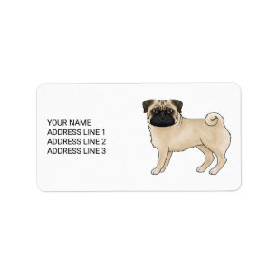 Etiqueta Design De Cachorro De Cachorro De Pug Com Texto Pe