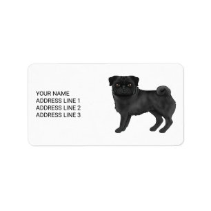Etiqueta Design de cachorro de desenho animado fofo Pug pre