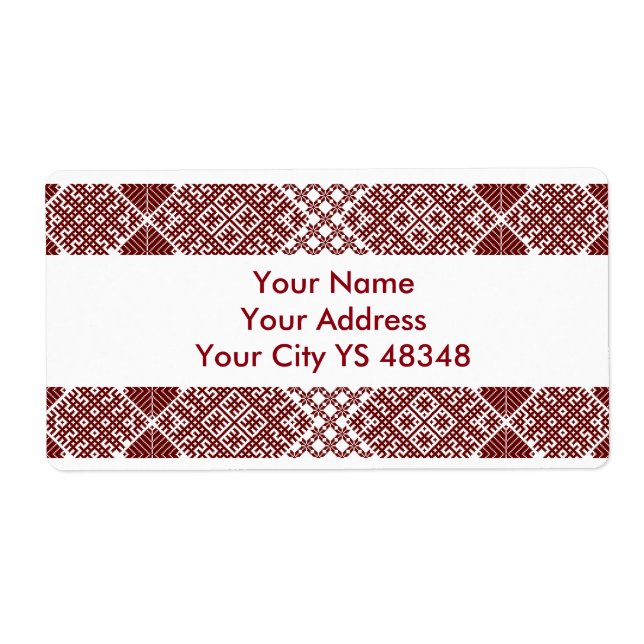 Etiqueta Design de cinta de Lielvarde tradicional letão (Frente)