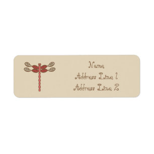 Etiqueta Design de Dragonfly vermelha personalizada