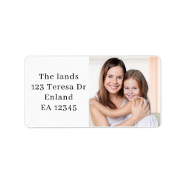 Etiqueta Design de Endereço com Foto Personalizada da Famíl