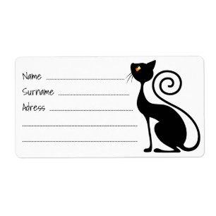 Etiqueta Design de Estilo de Vintagem de Gato Negro