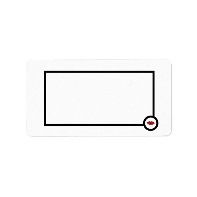 Etiqueta Design de Lábios Vermelho Preto e Branco (Frente)
