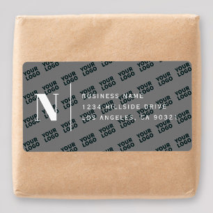 Etiqueta Design de Logotipo em Branco Cinza moderna Endereç