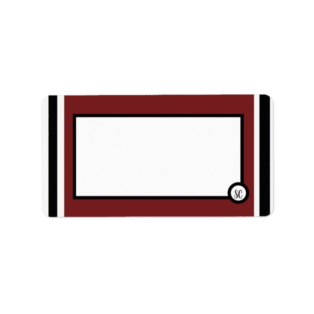 Etiqueta Design de Monogramas Striped Carolina do Sul (Frente)