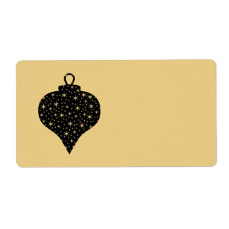 Etiqueta Design de Natal preto e Dourado.