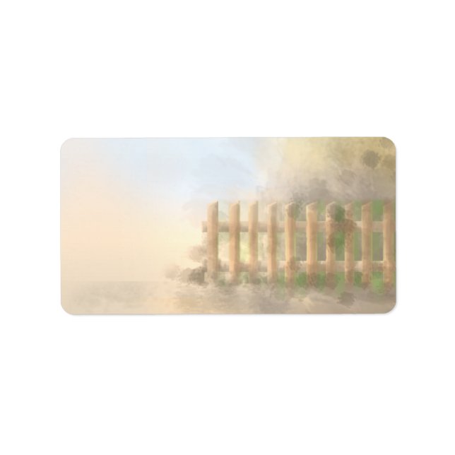 Etiqueta design de paisagem de névoa (Frente)