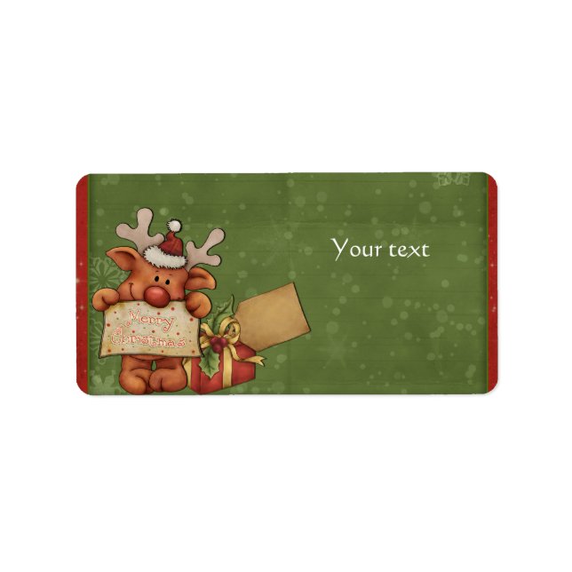 Etiqueta Design de Reindeer Cute (Frente)