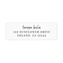Etiqueta Design de Script Branco Minimalista Elegante