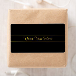Etiqueta Design de texto simples personalizável dourado e p