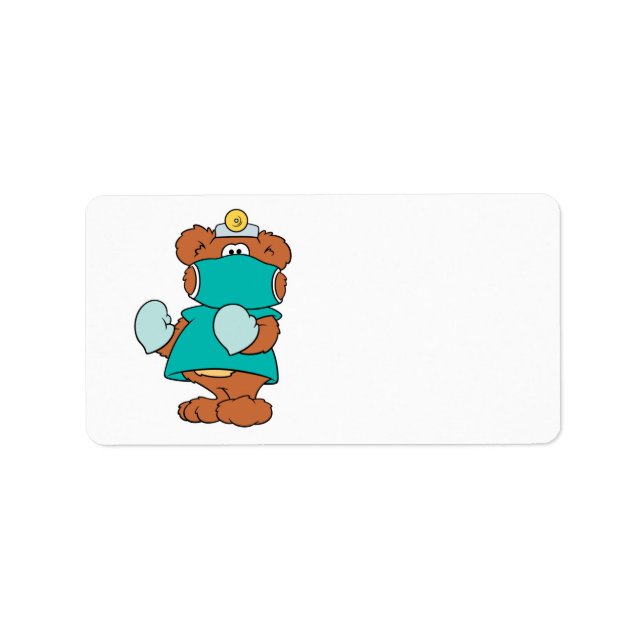 Etiqueta design do médico cirurgião teddy (Frente)