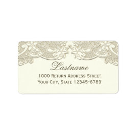 Etiqueta Design Floral de Lace Floral de Vintage Branca Ant