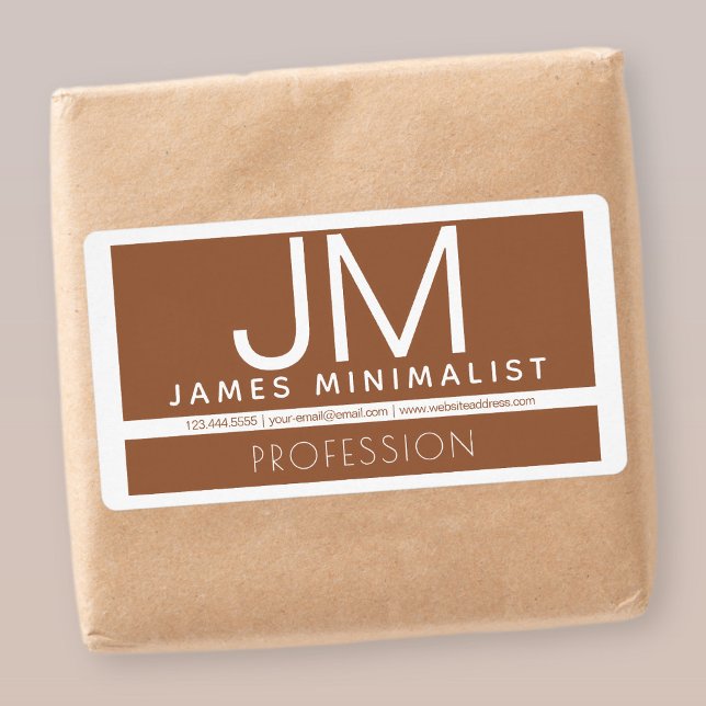 Etiqueta Design mínimo profissional moderno | Castanho e Br (Criador carregado)
