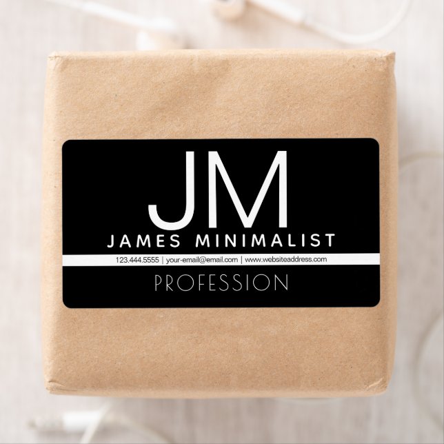 Etiqueta Design mínimo profissional moderno | Preto & Branc (Insitu)
