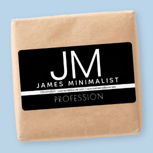 Etiqueta Design mínimo profissional moderno   Preto & Branc