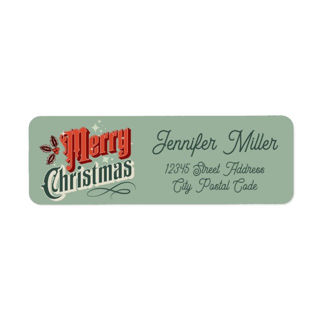 Etiqueta Design natal vintage (Frente)