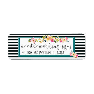 Etiqueta Design personalizado da mamãe trabalhando na agulh