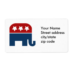 Etiqueta design republicano do logotipo de elefante GOP
