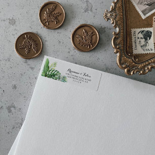 Etiqueta Destination Tropical Greenery Return Address