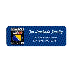 Etiqueta Detroit Bosnian American Address Labs Modelo