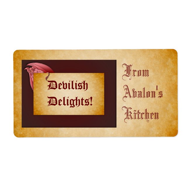 Etiqueta Devilish Delights Halloween Treats Baking Label (Frente)